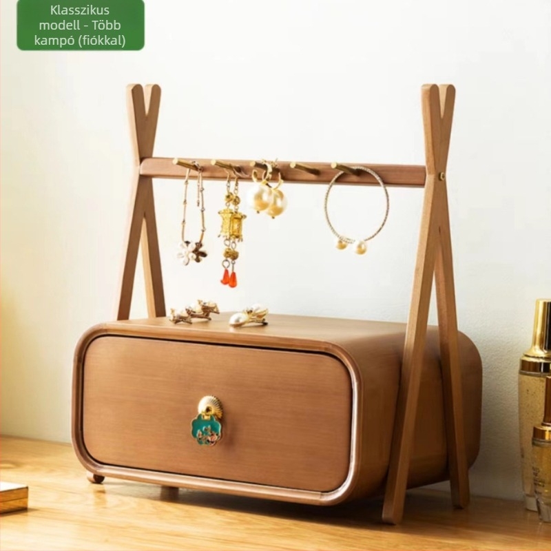 Ékszerdoboz forgó tükrövel – porálló, asztali tároló, 3 rétegű, anyag: papír