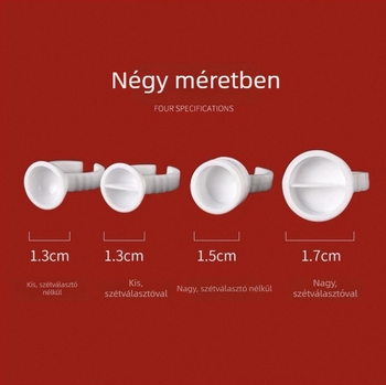 Fehér kemény műanyag gyűrűs pohár szempilla-hosszabbításhoz, nagy méret, elválasztott mintával, pigment pohár fél-permanens sminkhez