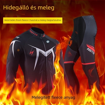 Hosszú ujjú kerékpáros ruha szett - ősz/tél, uniszex, fleece anyag, meleg, kerékpározáshoz