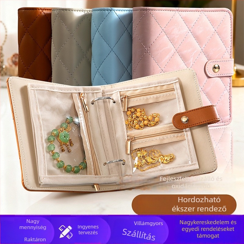 Bőr ékszertáska, koreai stílusú clutch, merev tok, modell Qc-snb, A7