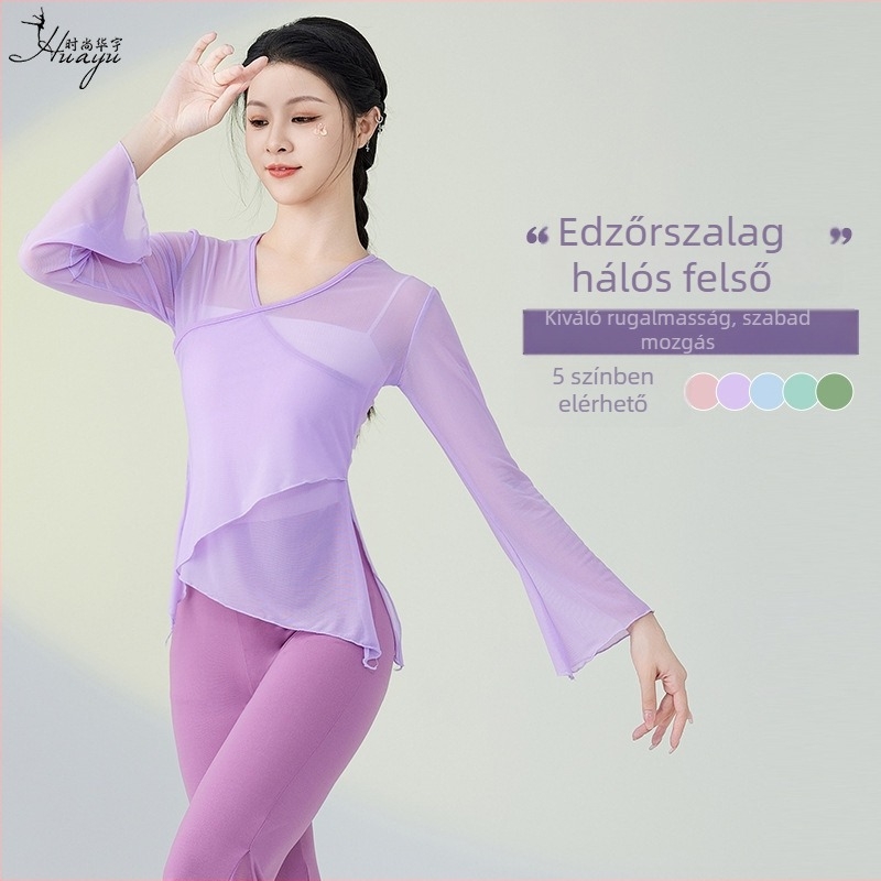 Táncgyakorlat felső – hálós anyag, nylon 80-90% – etnikai tánc, női