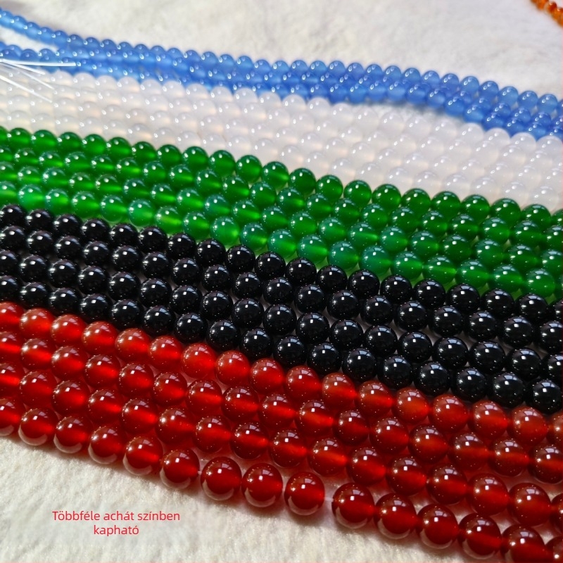7A+ Természetes piros achát gyöngyök, kerek, 8 mm, DIY ékszer alkatrészek, félkész