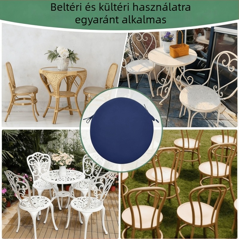 Körkörös kültéri ülőpárna pánttal, vízálló és UV-álló, csúszásmentes