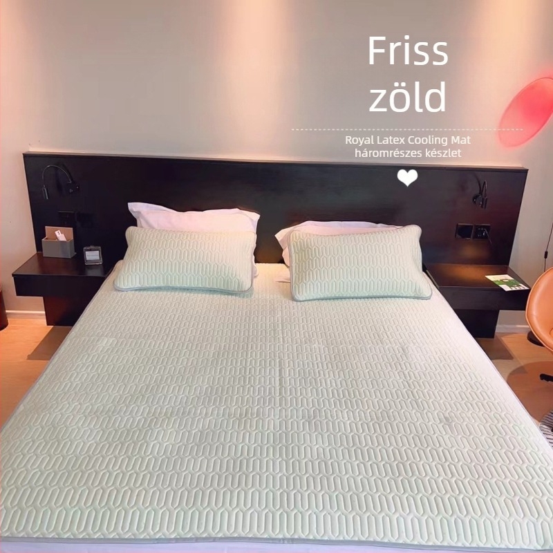 Háromrészes természetes latex hűtő matrac készlet, összecsukható, latex-tartalom >90%, nyomtatott szövet