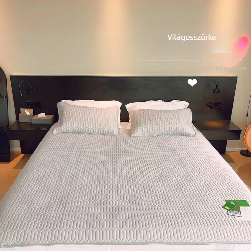 Háromrészes természetes latex hűtő matrac készlet, összecsukható, latex-tartalom >90%, nyomtatott szövet