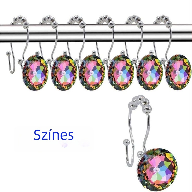 Ming Crown rozsdamentes acél dupla függöny kampó, modern minimalista stílus