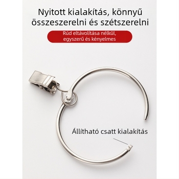 Függönygyűrűk klipszekkel – vasból, modern minimál stílus, a függöny felakasztásához