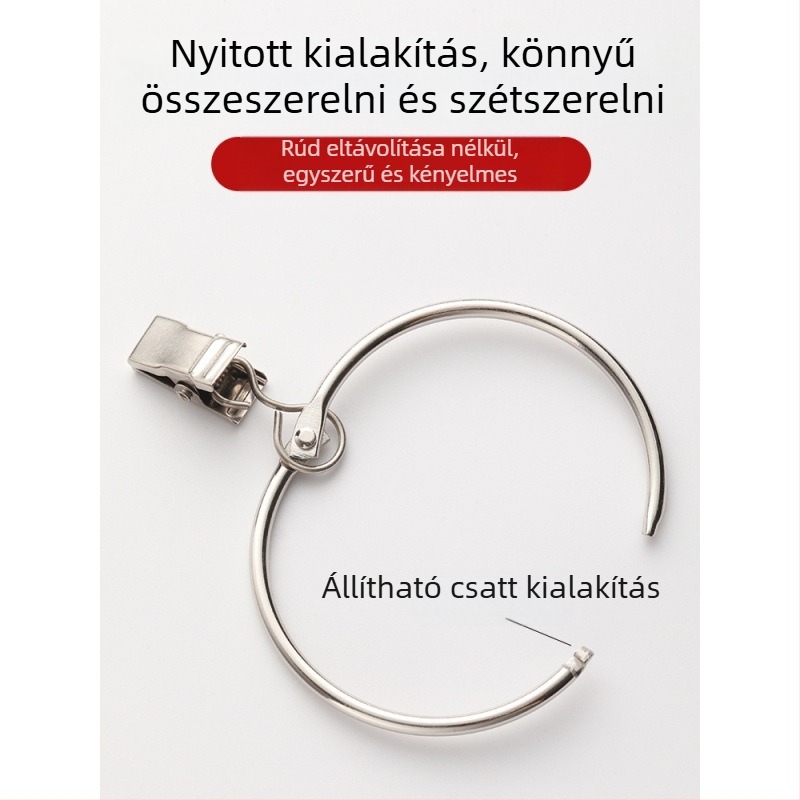 Függönygyűrűk klipszekkel – vasból, modern minimál stílus, a függöny felakasztásához