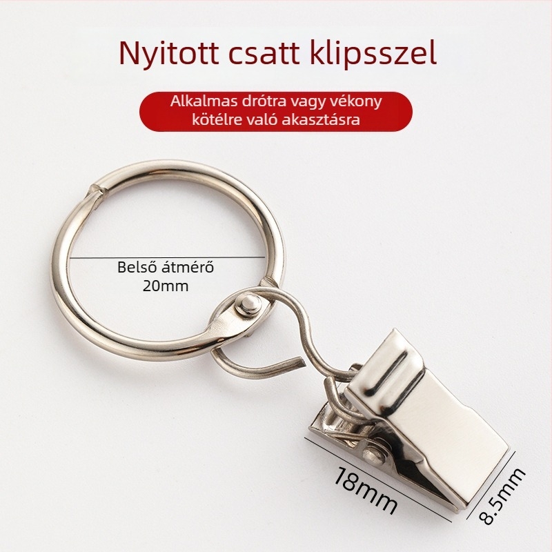 Függönygyűrűk klipszekkel – vasból, modern minimál stílus, a függöny felakasztásához