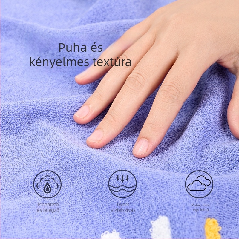 King Shore 7A Antibakteriális arc törölköző, 100% pamut, 18×2 fonal, hímzés és hajtás, 80–100 g