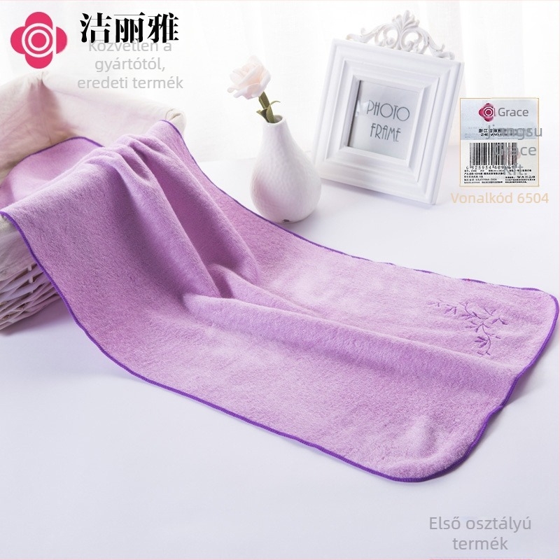 Bambusz rostból készült arctörölköző hímzéssel, Jacquard szövés, 16s fonal, 80–100 g