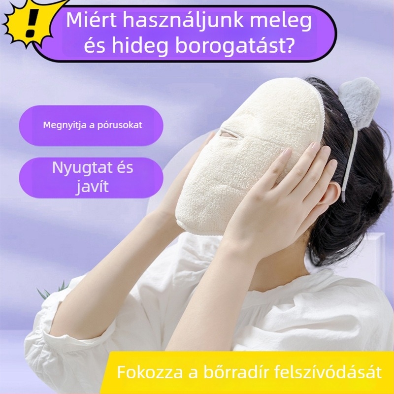 Meleg kompressziós arctörölköző maszkkal – bőrápolási eszköz a szépségszalonban