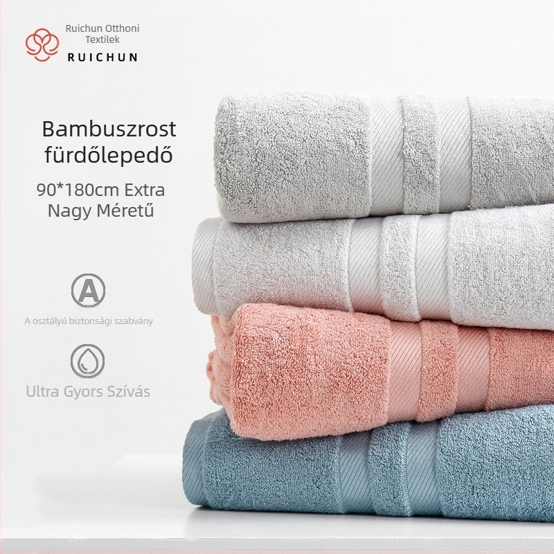 Bambusz rostból készült fürdőlepedő – anya- és csecsemő osztályú, 32 szál, sík szövés, 500 g+ súly, testreszabható