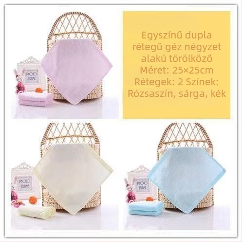 10 készlet 100% pamut, kétszeres rétegű géz babatörölköző, nyálkendő, újszülöttek, 150D szál