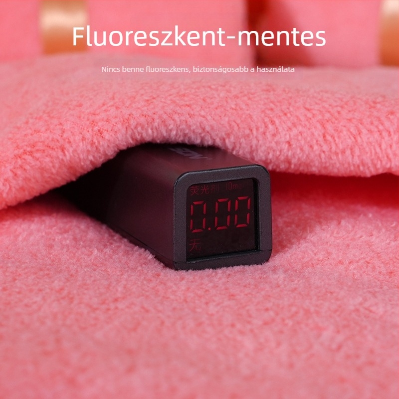 Korall színű velúr fürdőlepedők készlet díszdobozban