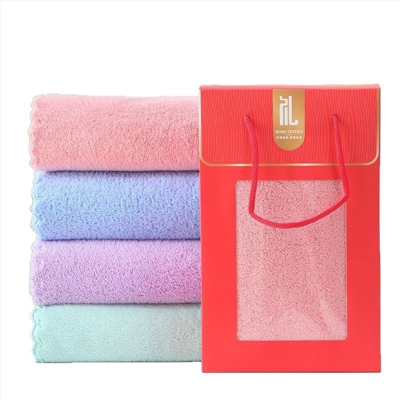 Korallfleece törölköző ajándékdoboza – 70 g, sík szövés, testreszabható, logó nyomtatás elérhető