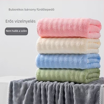 7A antibakteriális korallfleece törölköző buborékos velúrral, vastag, nedvszívó, puha, otthoni használatra, felnőtteknek, nem hullik