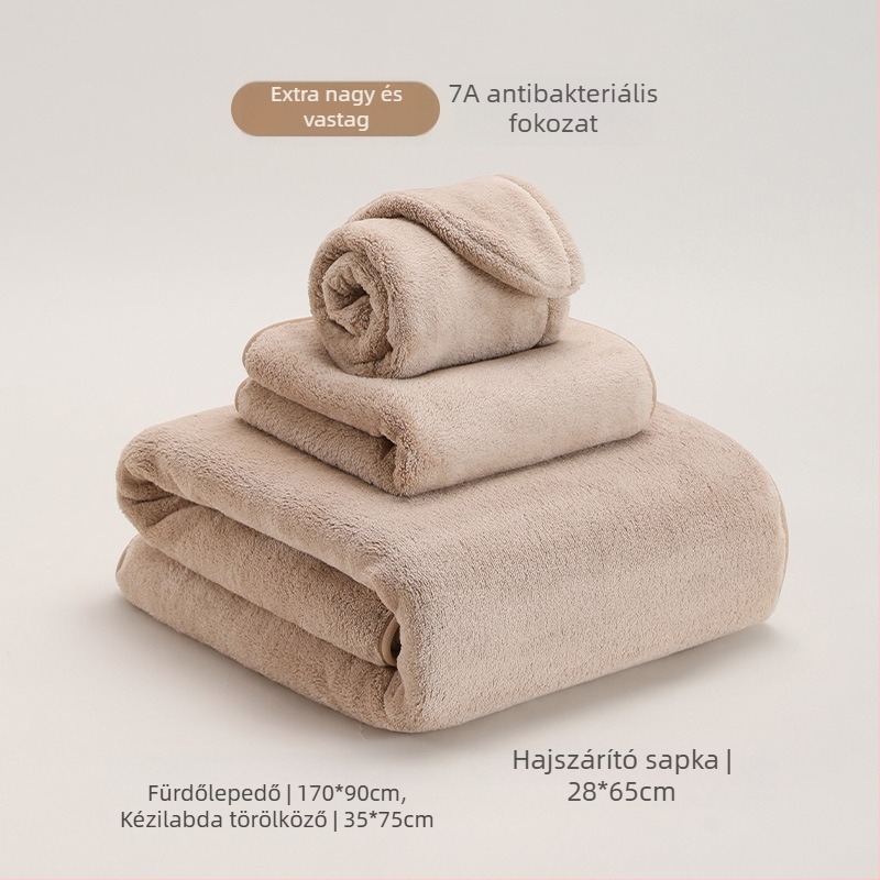 Drizzle antibakteriális korall fleeces arctor hajtörölköző – puha, nedvszívó, bőrbarát háztartási törölköző
