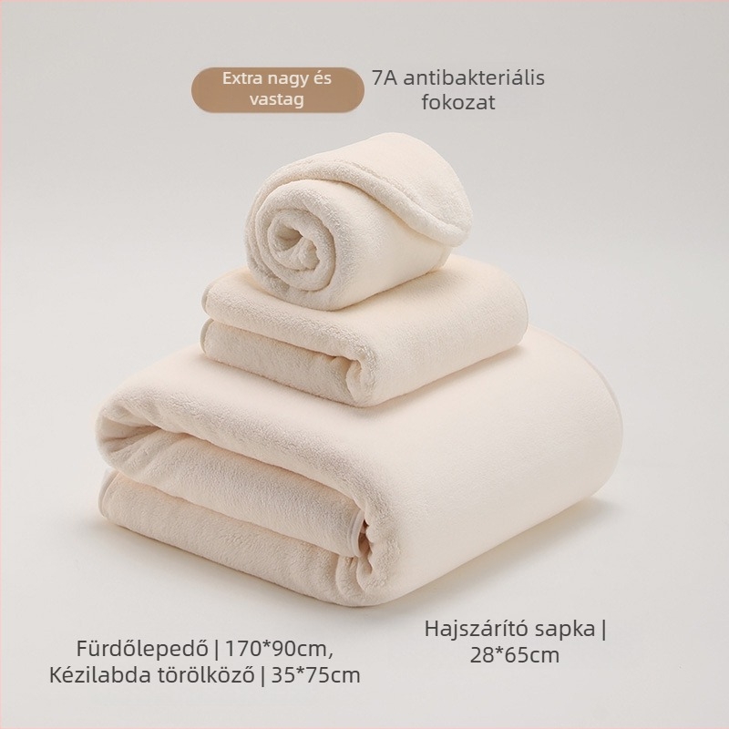 Drizzle antibakteriális korall fleeces arctor hajtörölköző – puha, nedvszívó, bőrbarát háztartási törölköző