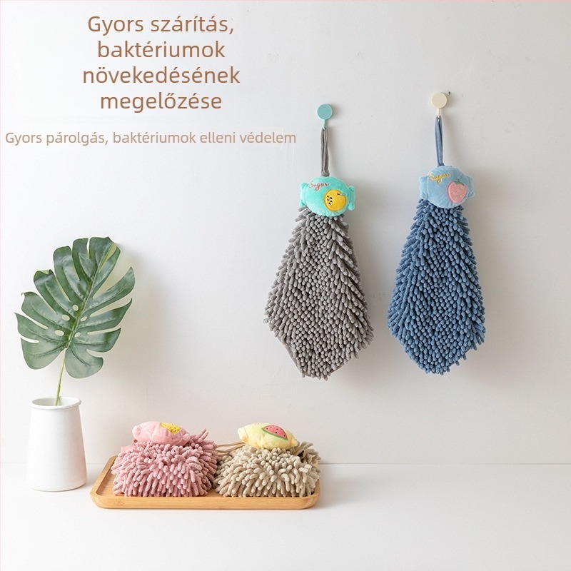 Chenille kéztörlő gyümölcsös mintával, függő, fürdőszobai, gyerekeknek, 80–100 g, fonal 32, varrás