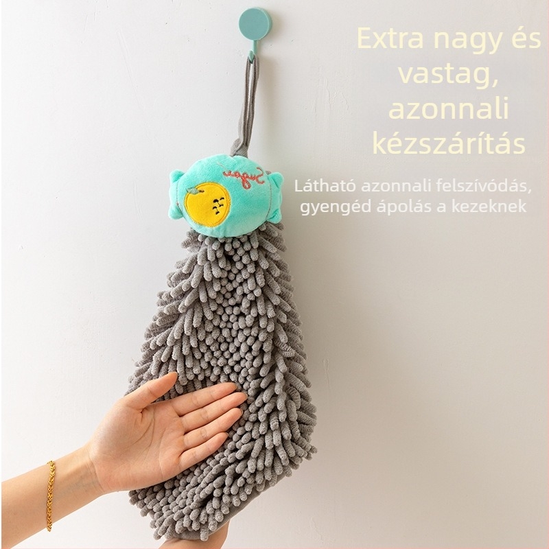 Chenille kéztörlő gyümölcsös mintával, függő, fürdőszobai, gyerekeknek, 80–100 g, fonal 32, varrás
