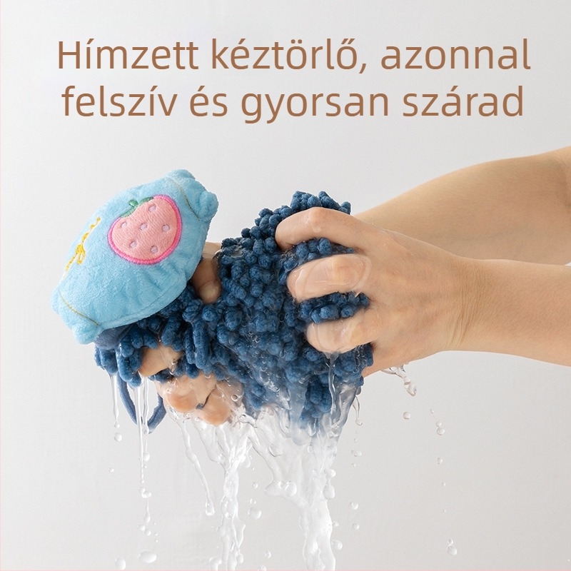 Chenille kéztörlő gyümölcsös mintával, függő, fürdőszobai, gyerekeknek, 80–100 g, fonal 32, varrás