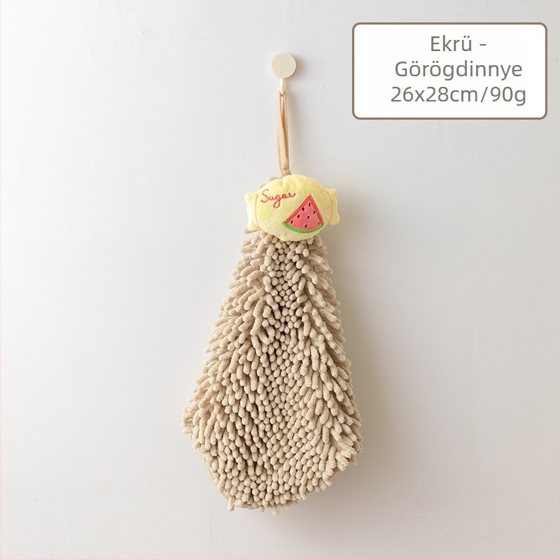 Chenille kéztörlő gyümölcsös mintával, függő, fürdőszobai, gyerekeknek, 80–100 g, fonal 32, varrás