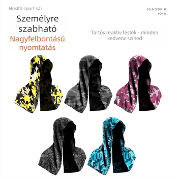 Mikro-szálas sporttörölköző kapucnis kendő formájú hűtő hatású, izzadságfelszívó, gyorsan száradó, logó nyomtatás, testreszabható