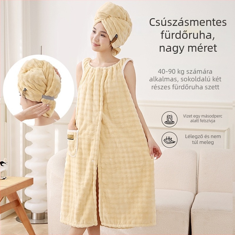 Swallowtail hajszárító sapka, korall fleece-ből, antibakteriális 7A fokozat, vastított, magas nedvszívó képesség, súly 140–169 g