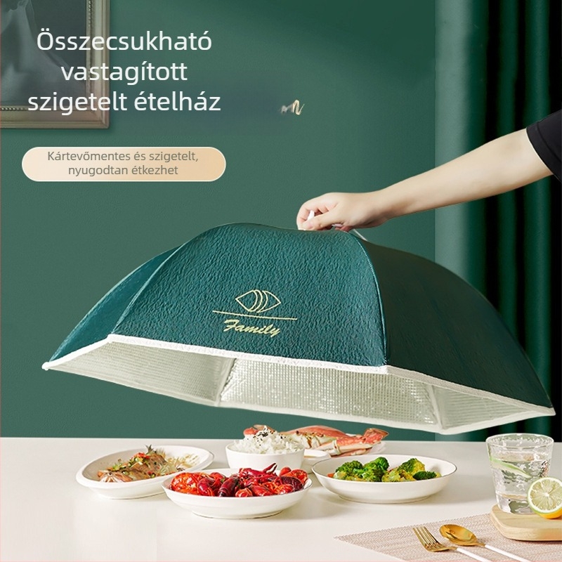 Háztartási használatra szánt hőszigetelt edényfedél (Márka Caberry; Anyagok: Oxford szövet + szigetelő gyapot + alumíniumfólia; Funkciók: Szigetelés, Por elleni védelem)