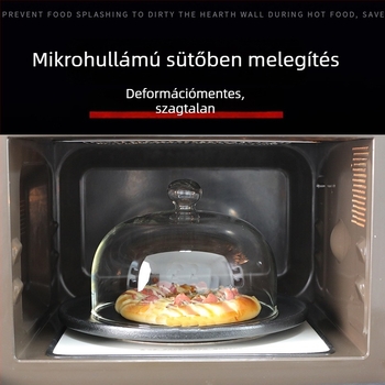 Mikrohullámú sütő fedél élelmiszerekhez, hőálló üveg, többfunkciós, izoláció és porvédett (hőálló üveg; többfunkciós; izoláció; porvédelmi; rajzok szerint testre szabható)