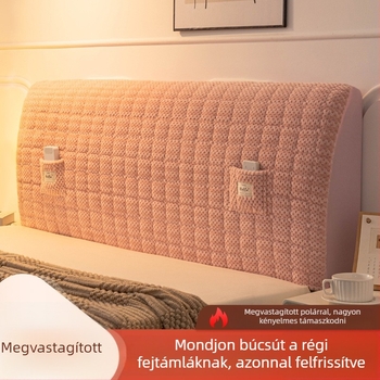 Vastag plüss bevonatú prémium fejvédő huzat fához illő ágyfejvéghez, puha párnázott hátsó résszel és teljes porvédelmi védelemmel.