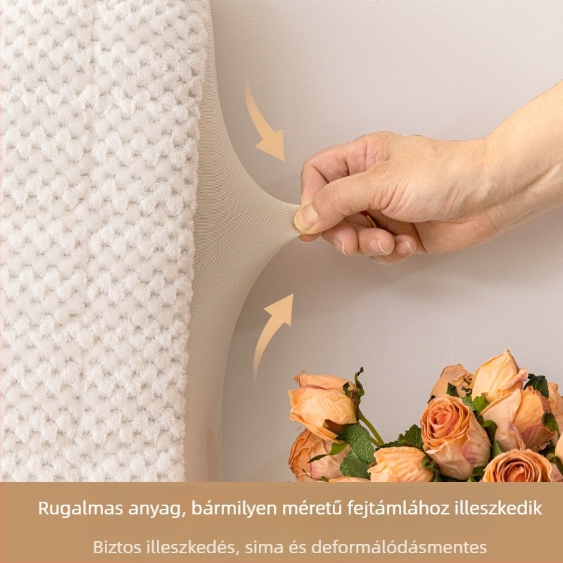 Vastag plüss bevonatú prémium fejvédő huzat fához illő ágyfejvéghez, puha párnázott hátsó résszel és teljes porvédelmi védelemmel.