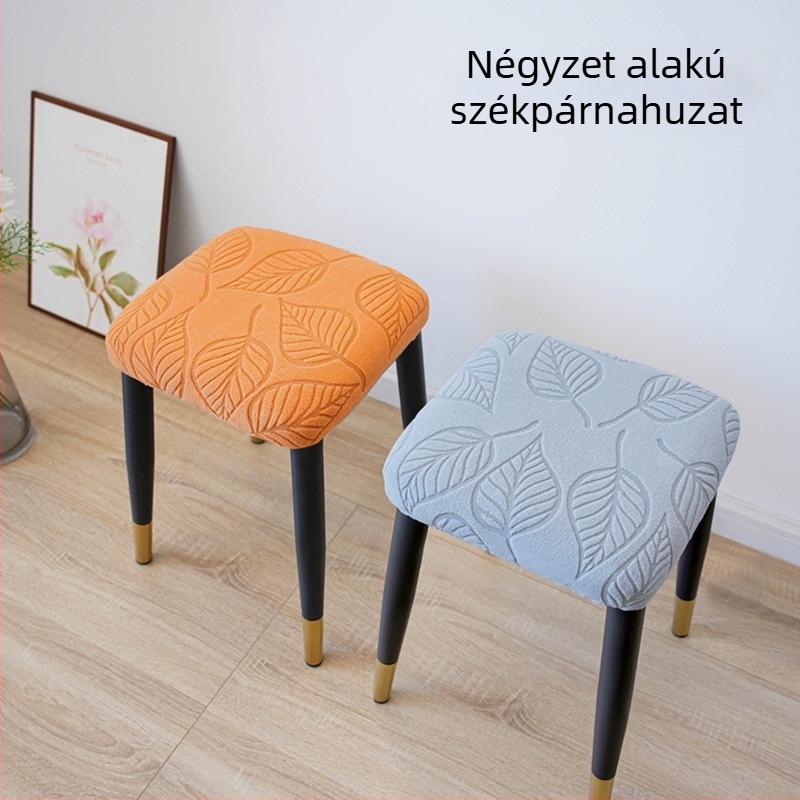 Négyszögletes puff-takaró otthoni használatra, vastagított, négy évszakos univerzális, rugalmas védőhuzat, rács mintázat, modern minimalist stílus