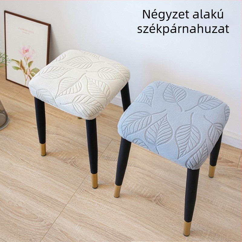 Négyszögletes puff-takaró otthoni használatra, vastagított, négy évszakos univerzális, rugalmas védőhuzat, rács mintázat, modern minimalist stílus