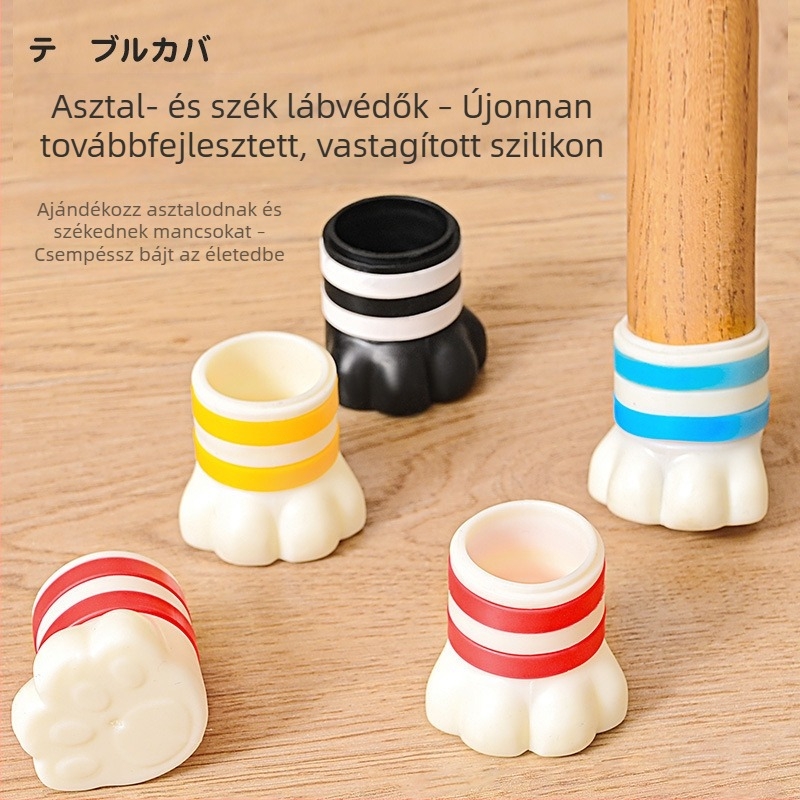 Univerzális széklábvédő burkolatok, kopásálló szilikon vastagított párnák, csúszásmentes és halk burkolatok asztalok és székek lábaira
