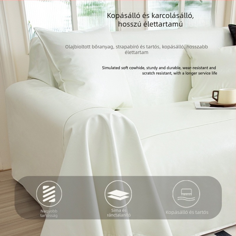 Bőr kanapévédő, egy darabos kialakítás, univerzális illeszkedés, egyszerű modern stílus, csipke mintázat