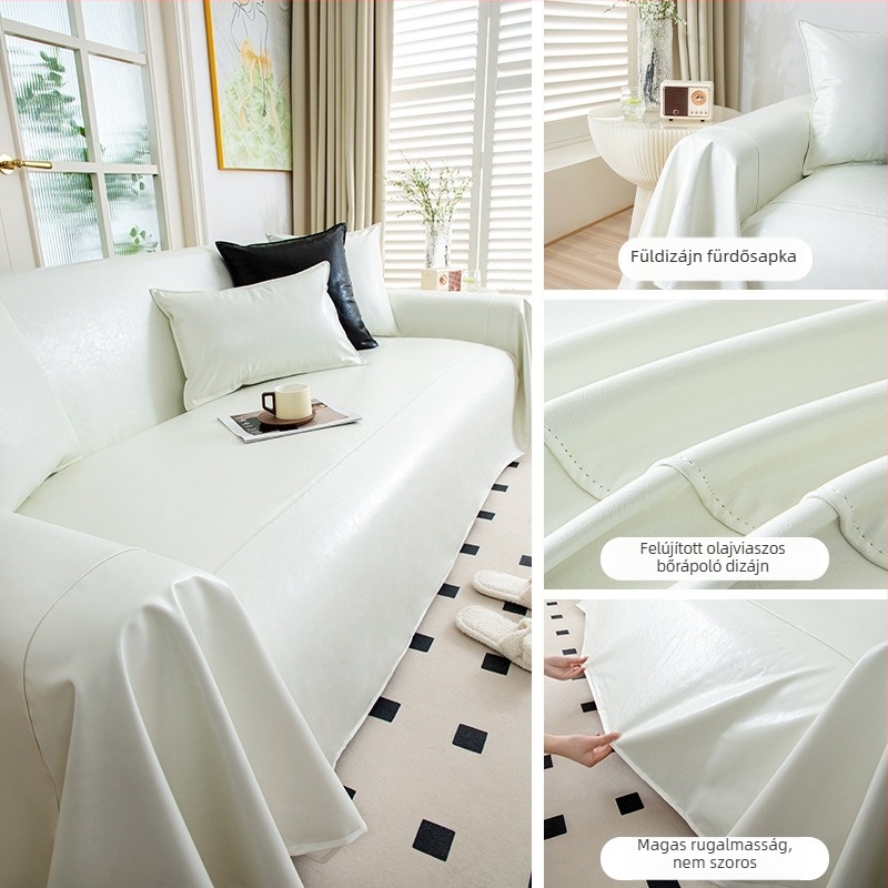 Bőr kanapévédő, egy darabos kialakítás, univerzális illeszkedés, egyszerű modern stílus, csipke mintázat