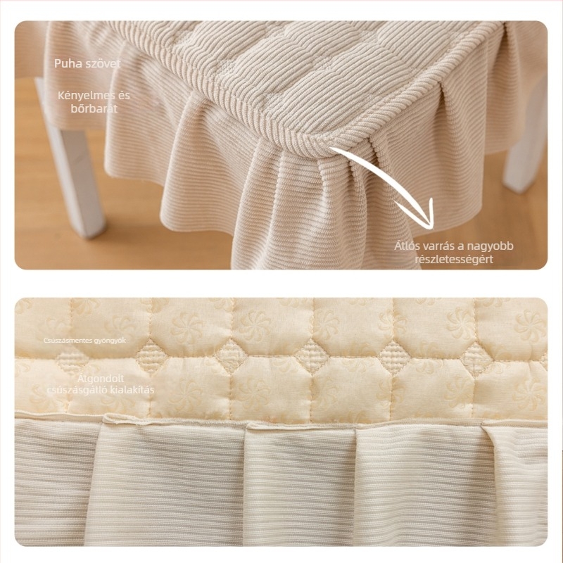 Székfedél, vastagolt steppelt dizájn, minden évszakra, téglalap alakú, rács mintázat, könnyű luxus stílus, csúszásgátló