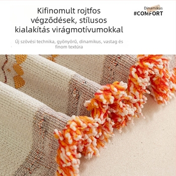 Chenille kanapétakaró hópelyhek és virágmotívumokkal, karácsonyi stílusban, moduláris kanapéhoz