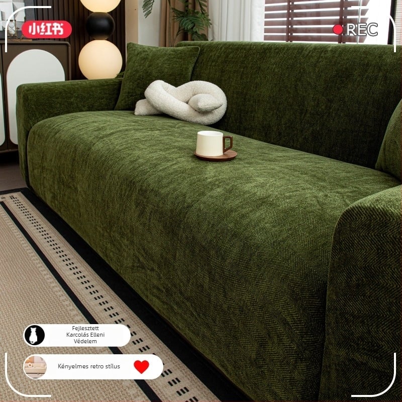 Chenille kanapéhuzat, modern stílus, általános célú, csíkos vagy egyszínű mintával