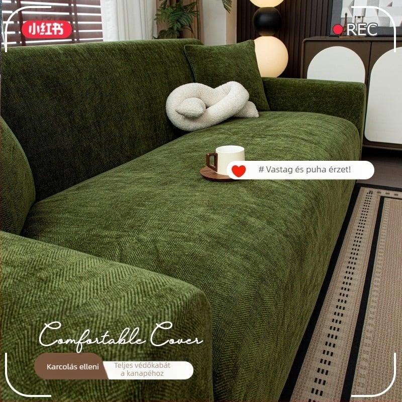 Chenille kanapéhuzat, modern stílus, általános célú, csíkos vagy egyszínű mintával