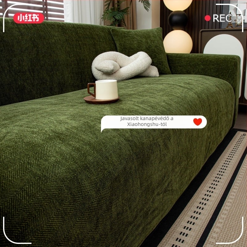 Chenille kanapéhuzat, modern stílus, általános célú, csíkos vagy egyszínű mintával