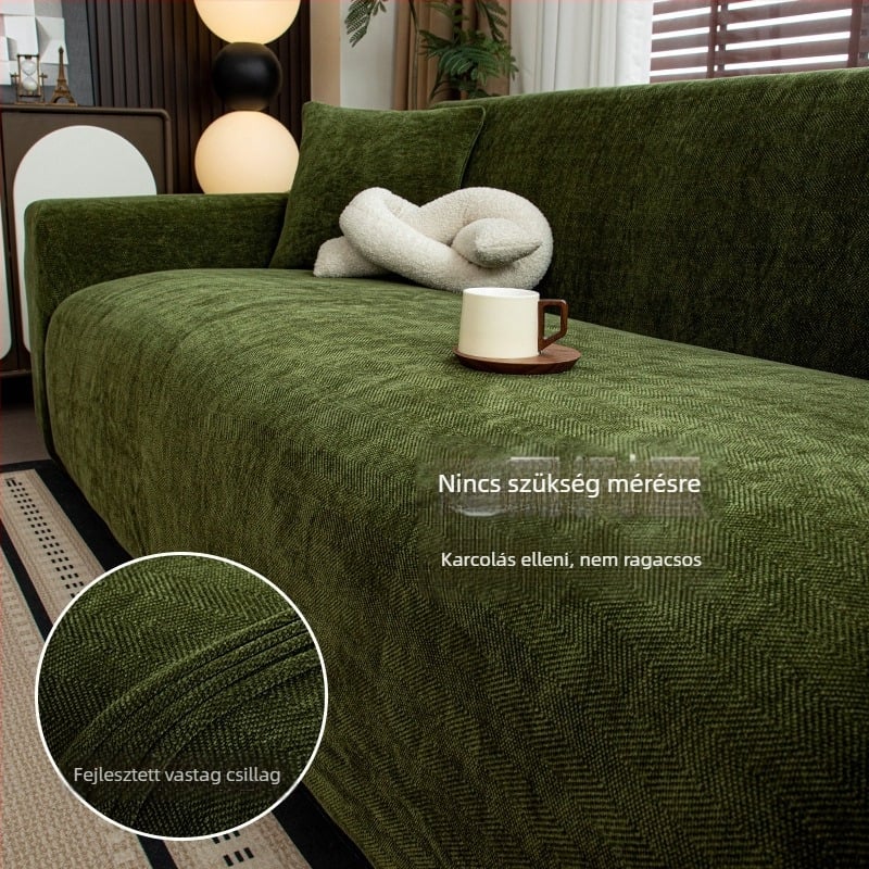 Chenille kanapéhuzat, modern stílus, általános célú, csíkos vagy egyszínű mintával