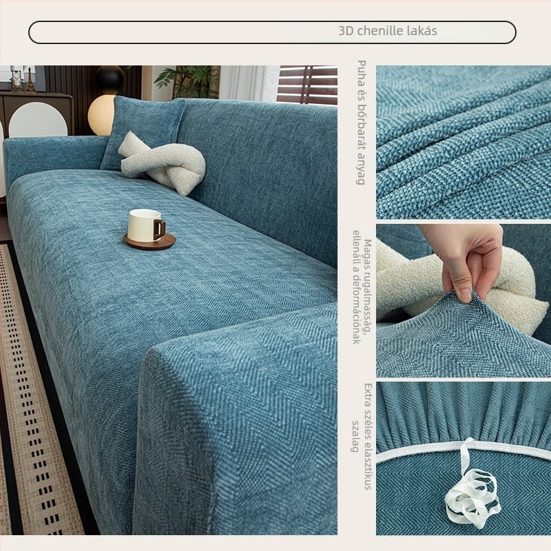 Chenille kanapéhuzat, modern stílus, általános célú, csíkos vagy egyszínű mintával