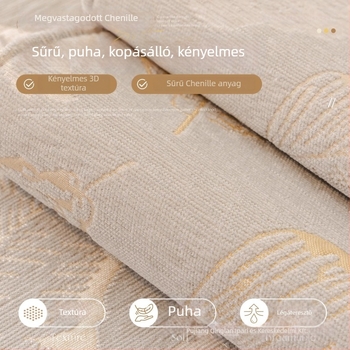 Chenille kanapé párna, univerzális négyévszakos, csúszásmentes, virágos mintázat