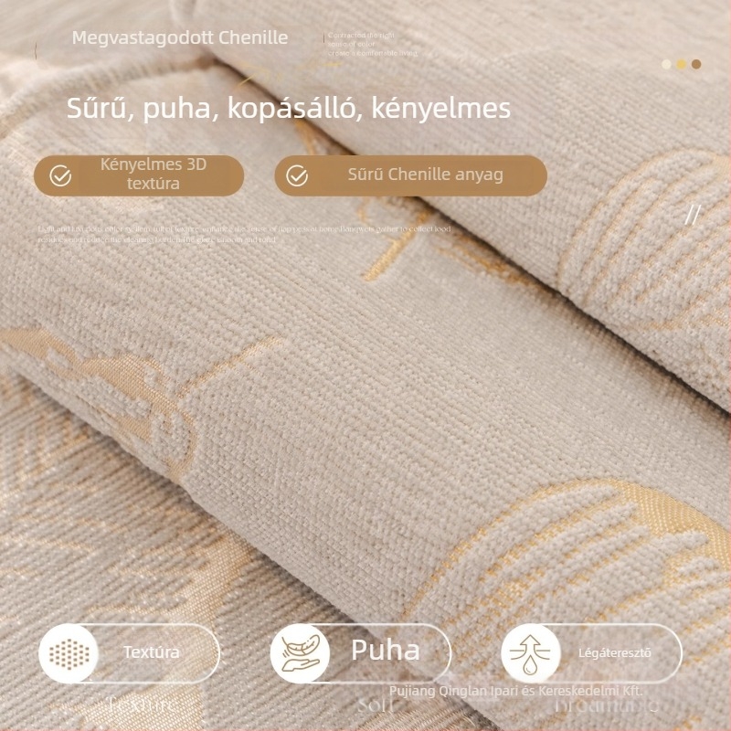 Chenille kanapé párna, univerzális négyévszakos, csúszásmentes, virágos mintázat