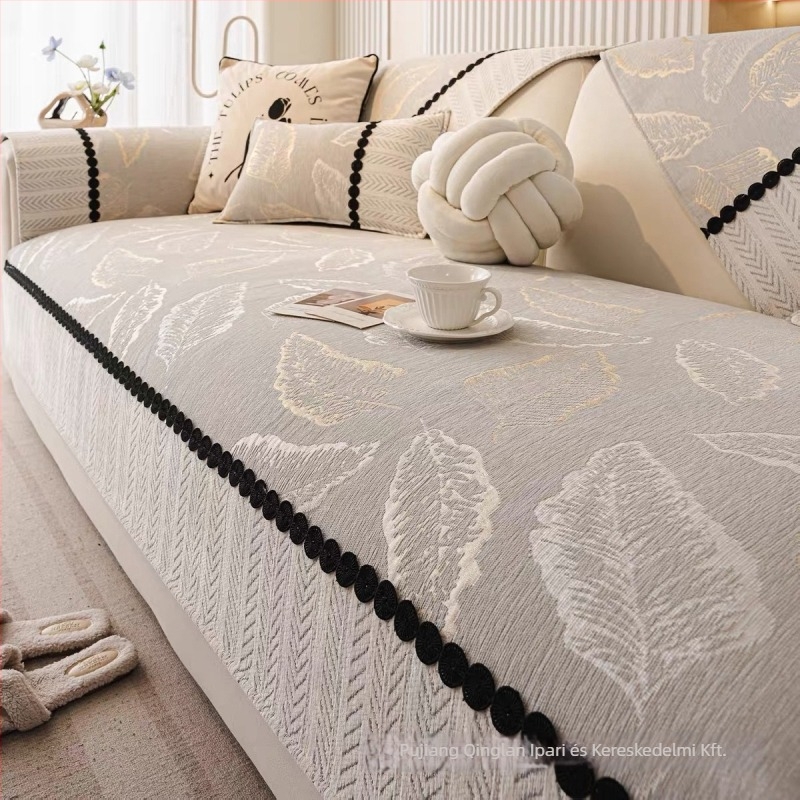 Chenille kanapé párna, univerzális négyévszakos, csúszásmentes, virágos mintázat