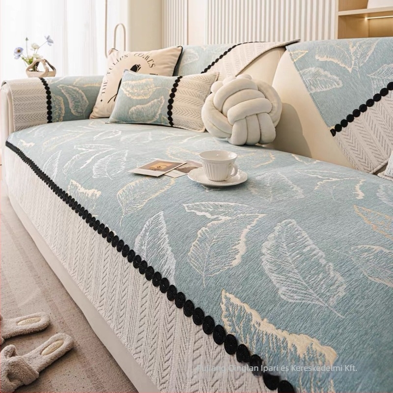 Chenille kanapé párna, univerzális négyévszakos, csúszásmentes, virágos mintázat