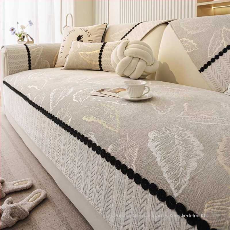 Chenille kanapé párna, univerzális négyévszakos, csúszásmentes, virágos mintázat